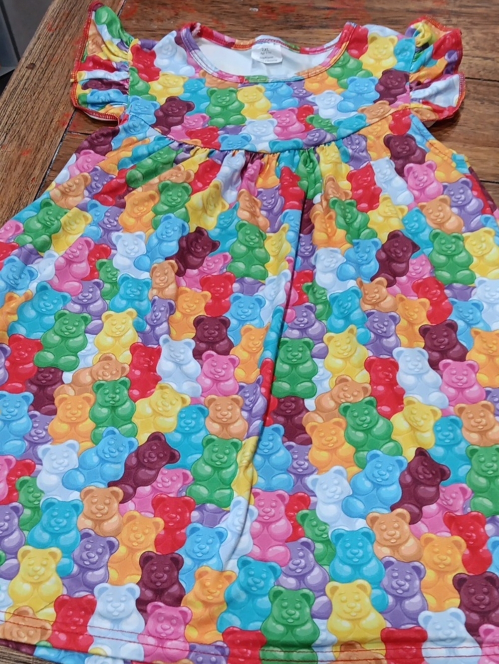 Colorful Gummy Bear Print Toddler Dress